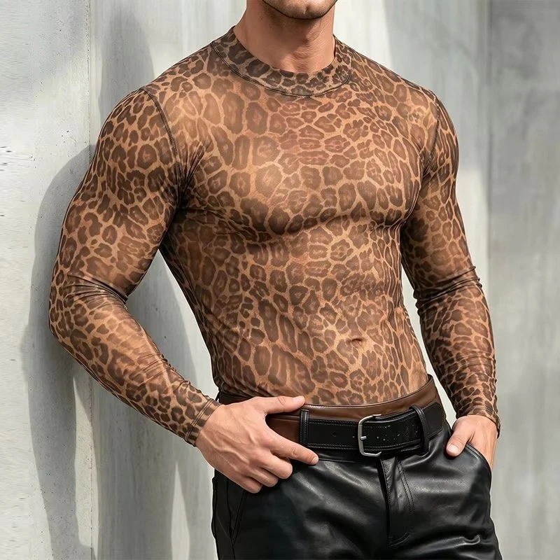 Men's Animal Print Sheer Mesh  - Wallpaper recension och pris