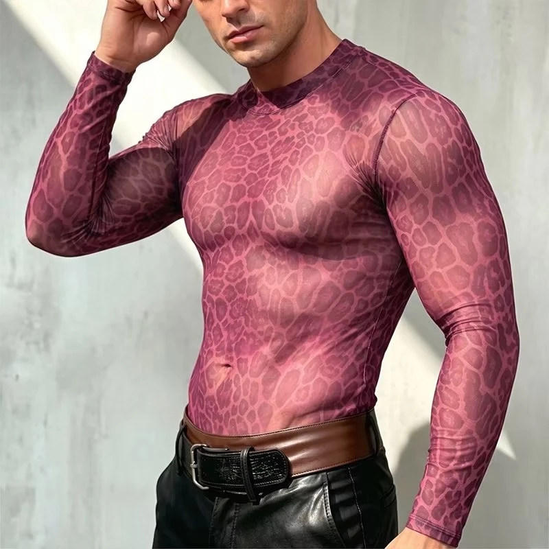 Men's Animal Print Sheer Mesh  - Wallpaper recension och pris