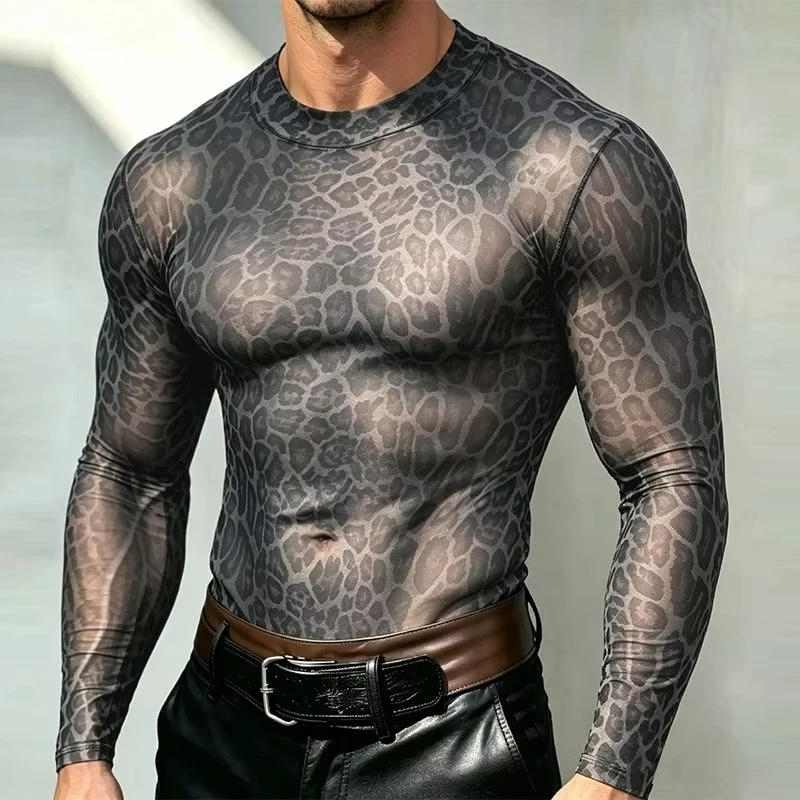 Men's Animal Print Sheer Mesh  - Wallpaper recension och pris