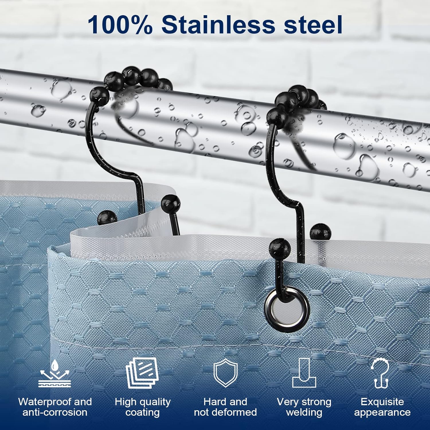 Shower Curtain Hook, Sturdy St - Curtain Rods recension och pris