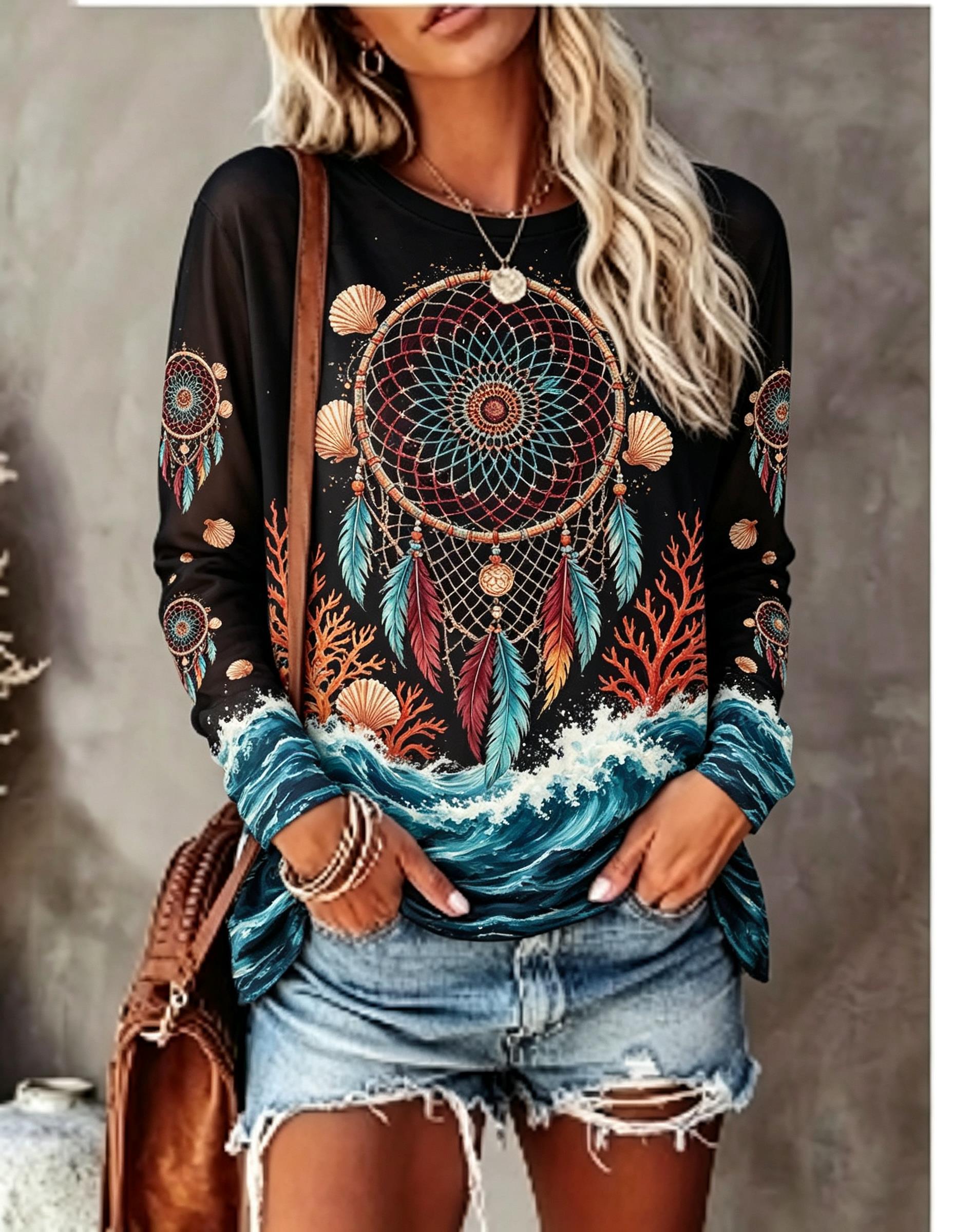 Women's Crew Neck Long Sleeve  - Wallpaper recension och pris
