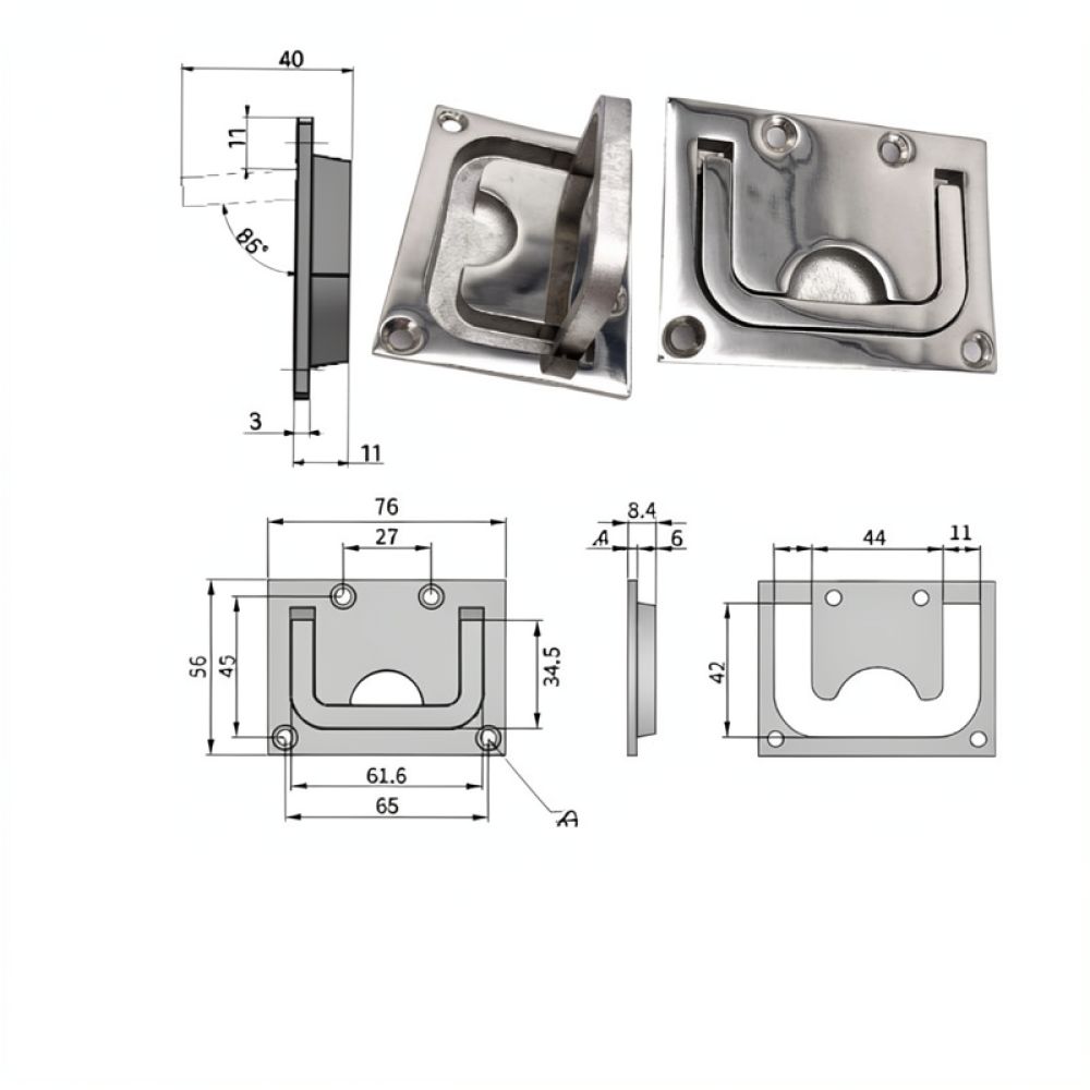 Stainless Steel 316 Flush Pull - Door Handle recension och pris