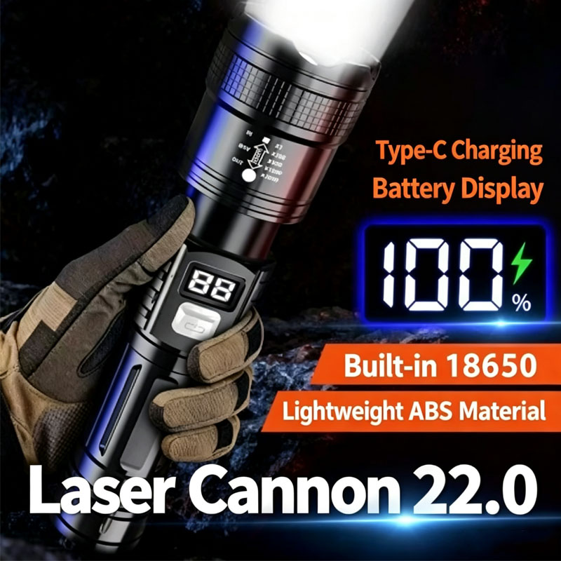 Zoomable Tactical Laser Flashl - Tape Measure recension och pris