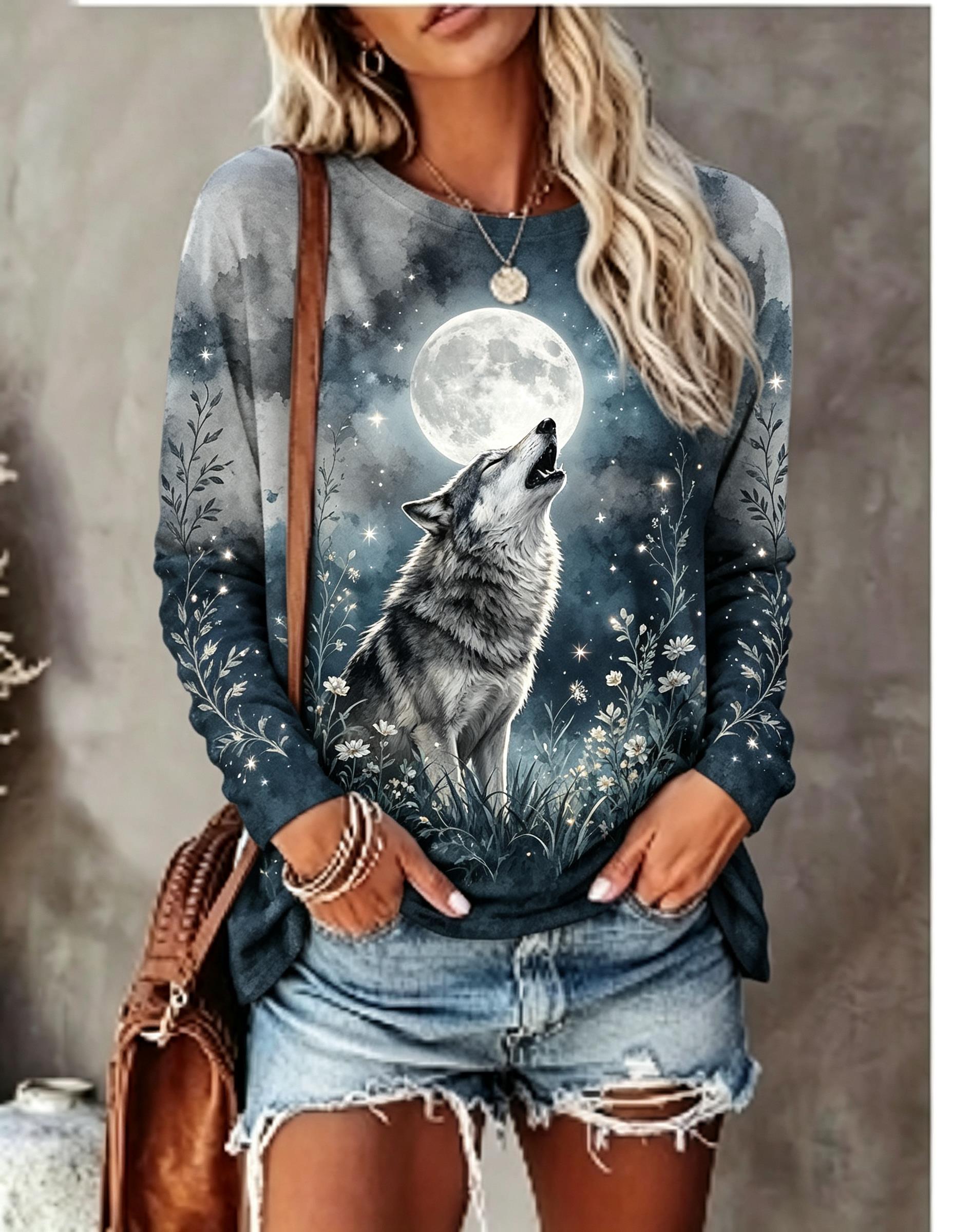 Women Long Sleeve T Shirt Howl - Wallpaper recension och pris